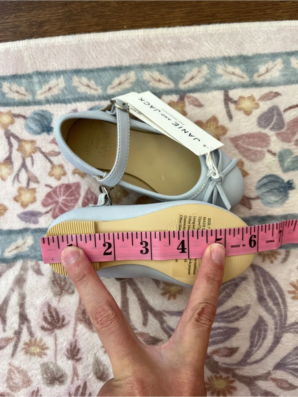 Janie and Jack Little Girls Light‎ Blue Mary Jane Bow Flats NWT Flower Girl